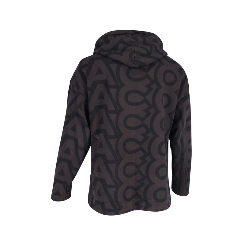 Marc Jacobs Monogram Drawstring Hoodie In Brown Cotton